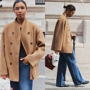 Alex Mill Sophia Wool Blend Coat Jacket Camel